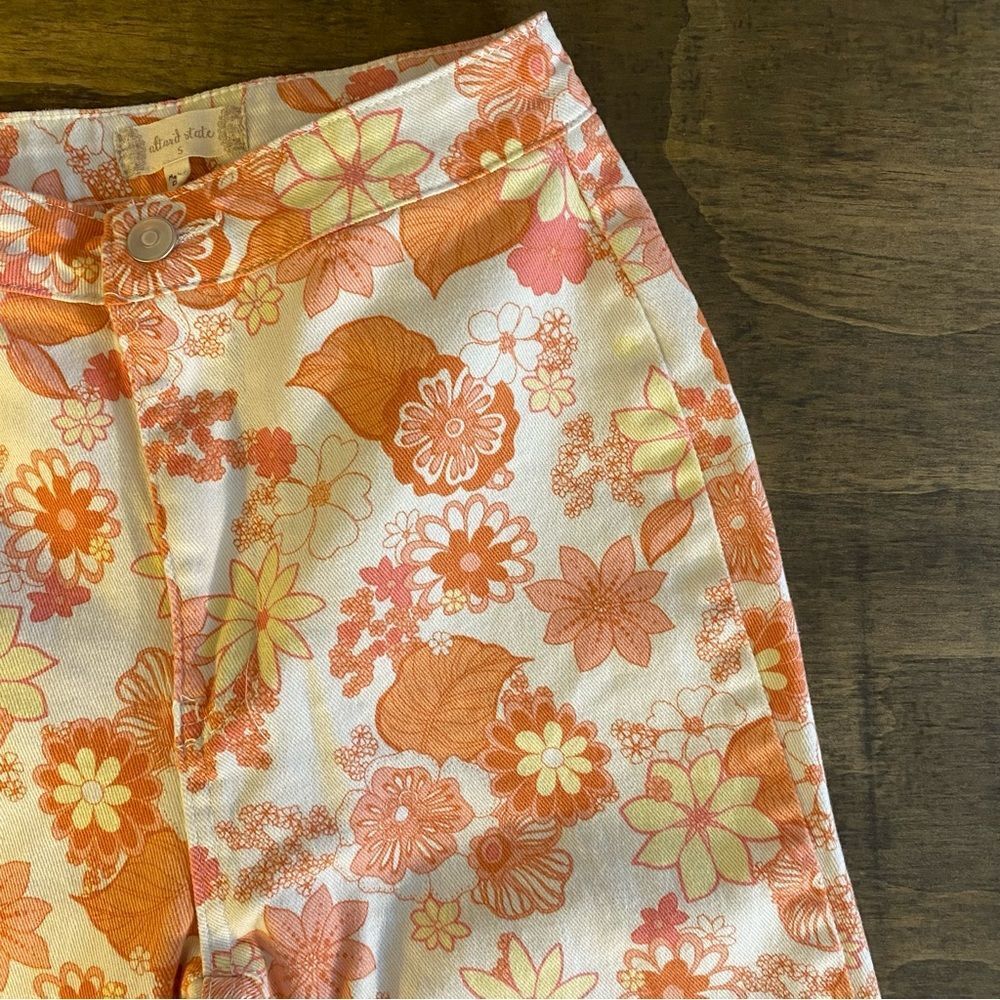 Altar'd State Peach and White Floral Pants - Picture 2 of 6